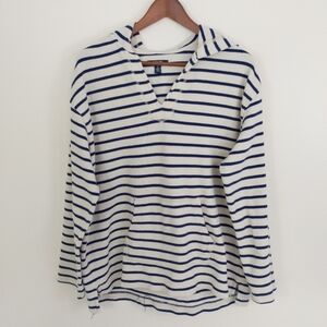 Chaps Striped French Terry Hoodie Size Large